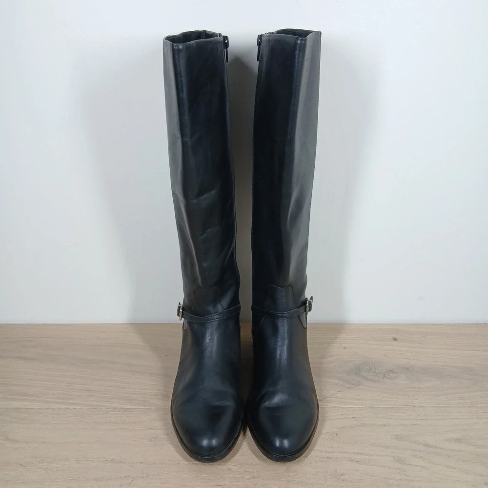 Essex Lane Boots Women 8.5 Black Leather Knee High Riding Equestrian Classic